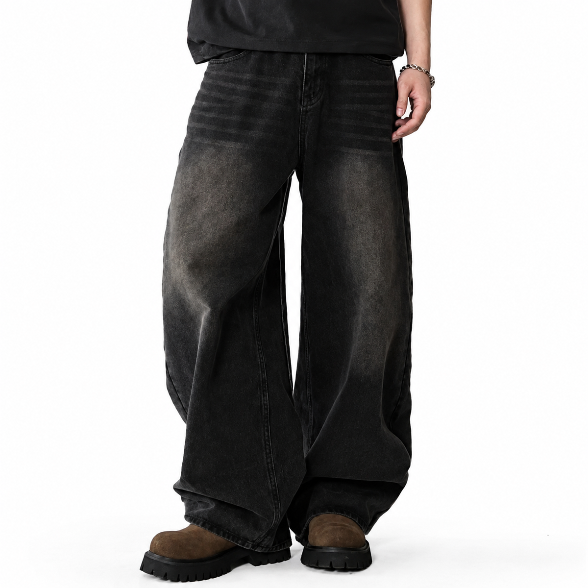 VAQUERO WIDE LEG ALDEN en color Gris — Noembre