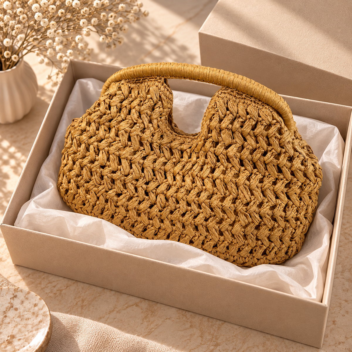 BOLSO CAPRI DE PAJA en color Amarillo — Noembre