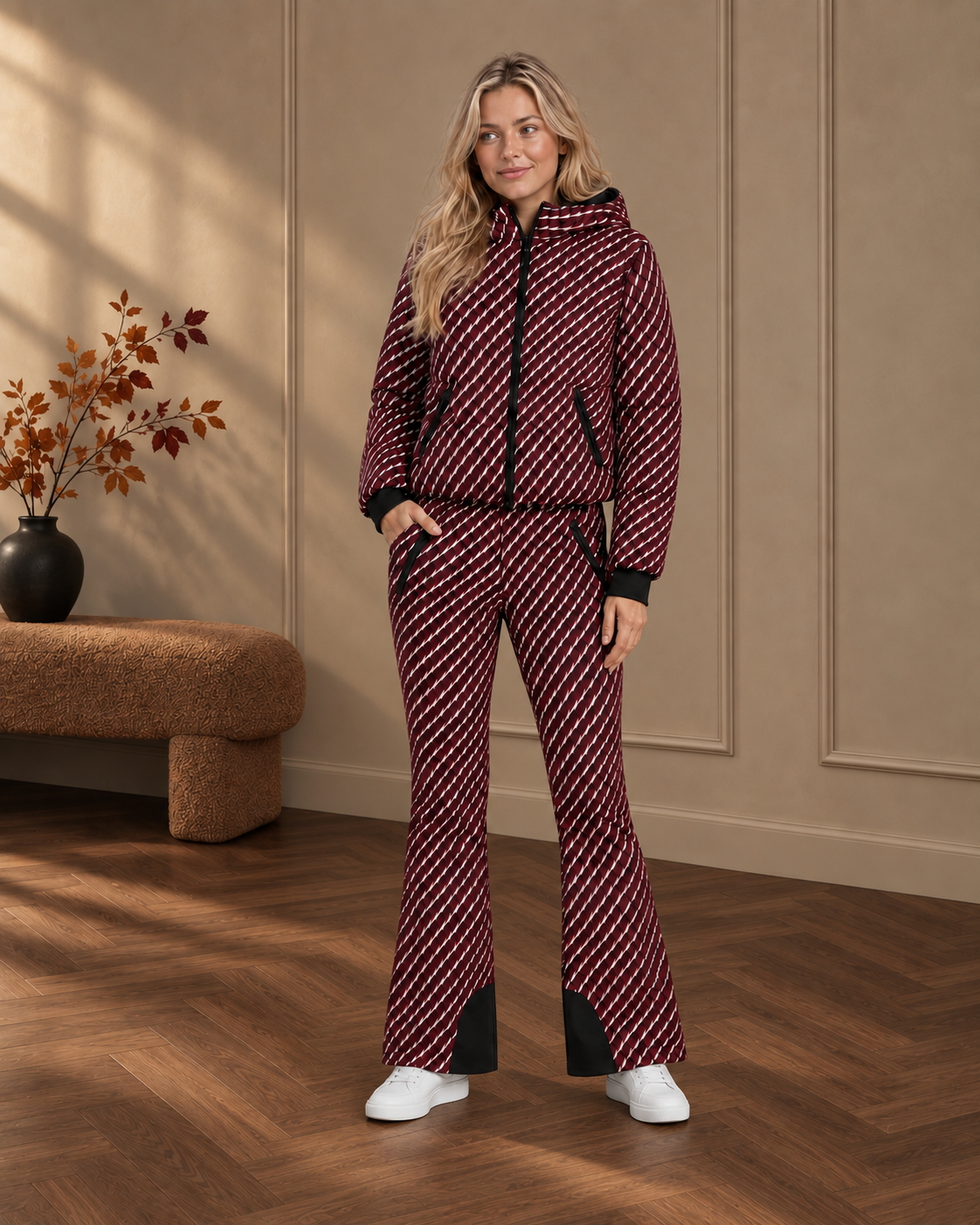 CONJUNTO BLAIR DE CHAQUETA Y PANTALÓN en color Rojo-Blanco — Noembre