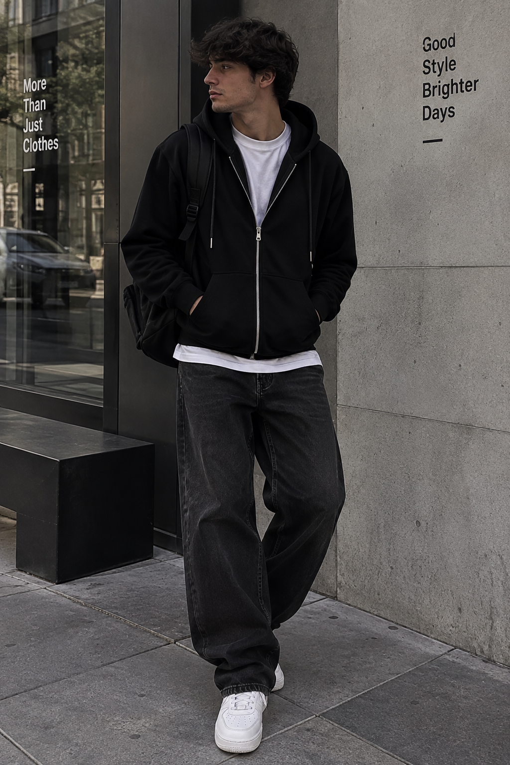 District Zip – Sudadera Urban Fit en color Azul cielo — Noembre