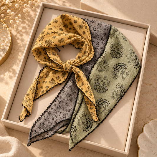 PAÑUELO SORA ESTAMPADO en color Gris — Noembre