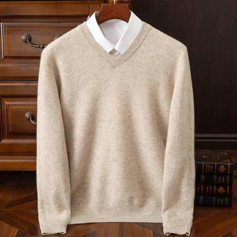 JERSEY DE LANA CUELLO PICO MATEO en color Rojo — Noembre
