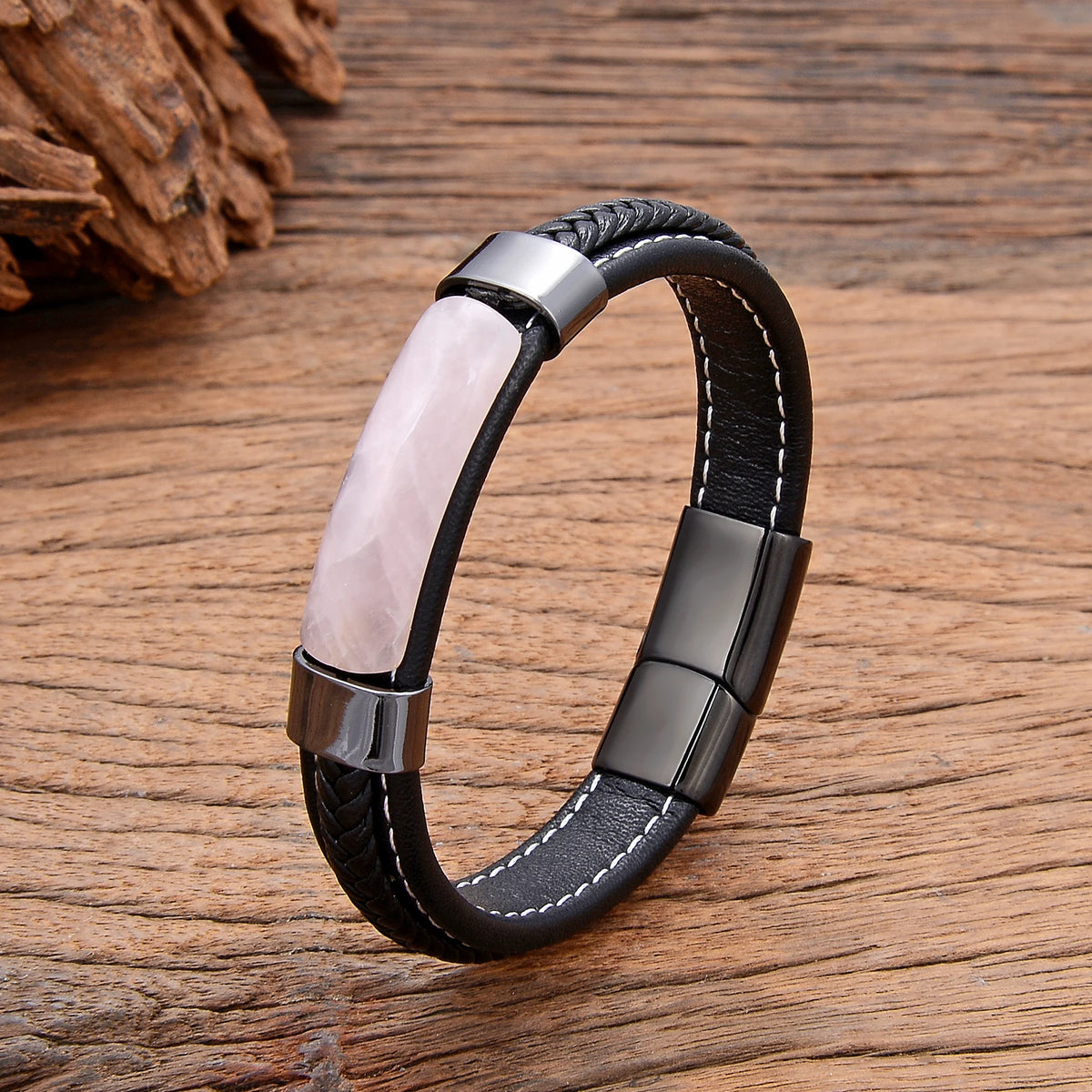 Obsidian™ – Pulsera de Piedra & Acero