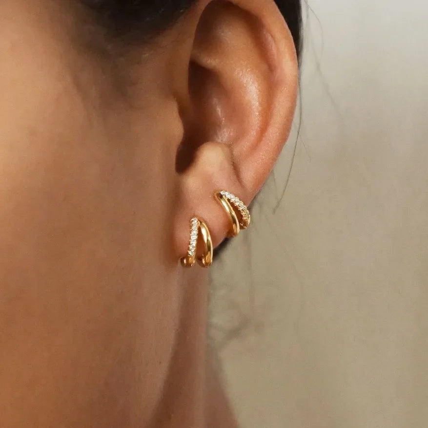SET DE PENDIENTES DE ARO KAIA DORADOS
