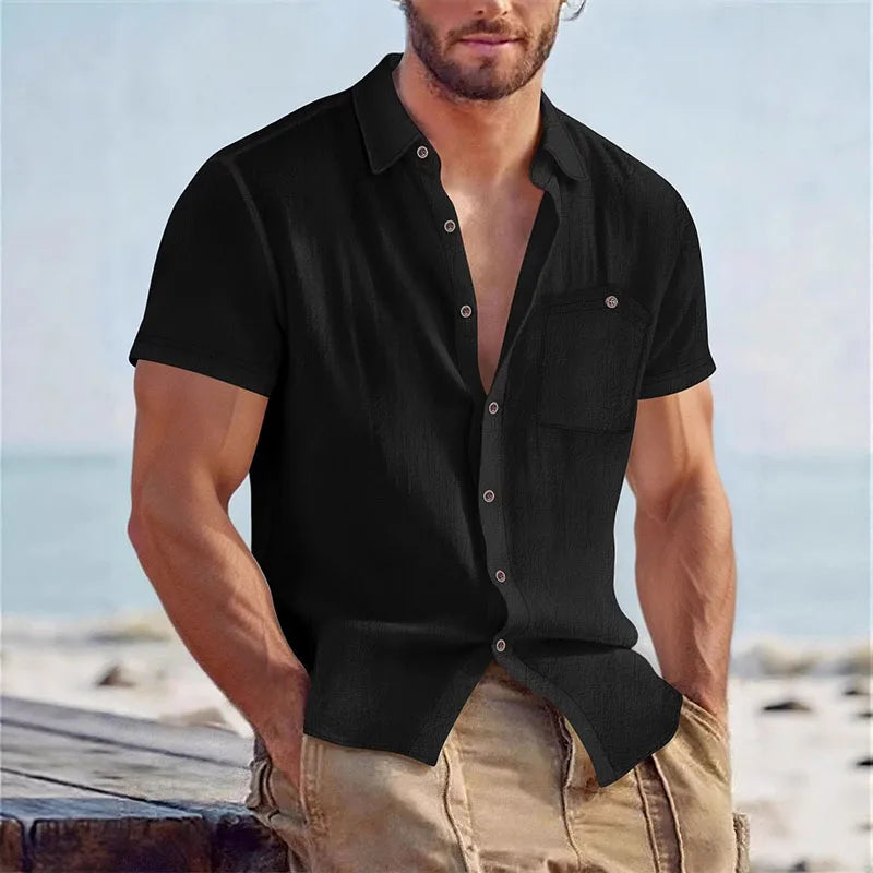 CAMISA TEXTURIZADA AREN en color Khaki — Noembre