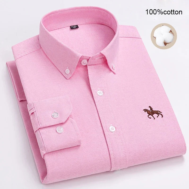 CAMISA OXFORD ELIAS en color Cuadrados pequeños blanca — Noembre