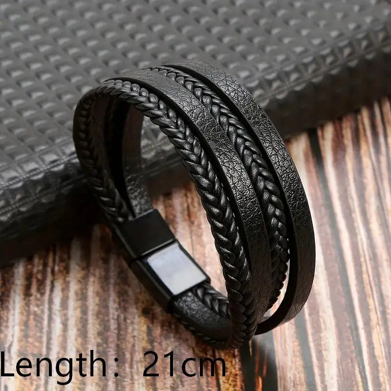 Raven™ – Pulsera de Cuero Trenzado