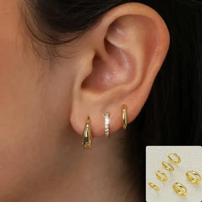 SET DE PENDIENTES DE ARO KAIA DORADOS