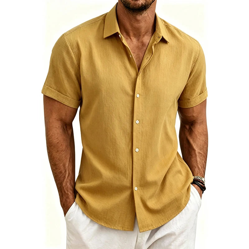 Monaco – Camisa Casual de Algodón en color Verde — Noembre