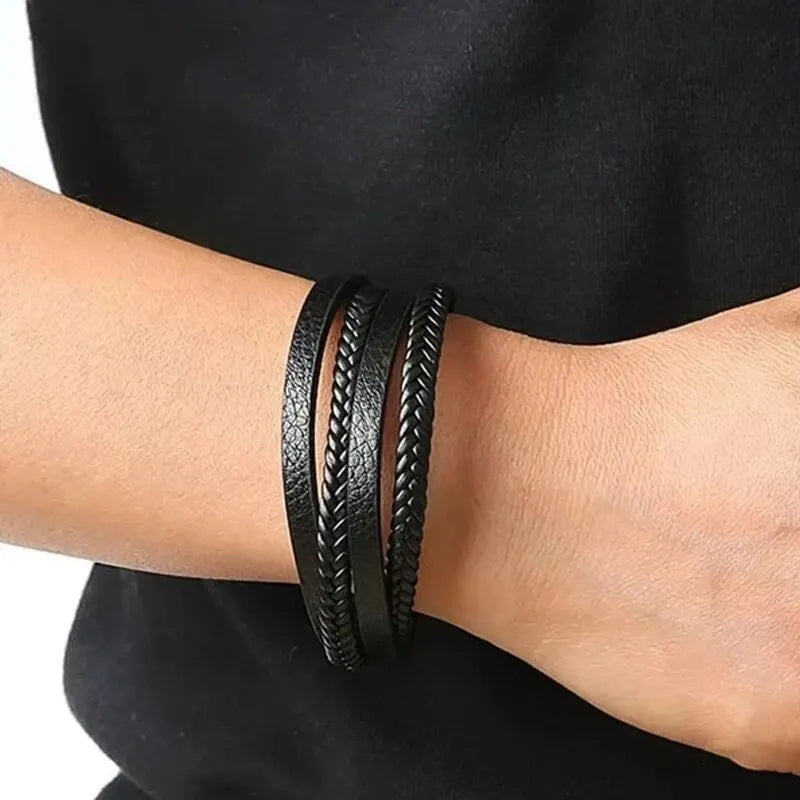 Raven™ – Pulsera de Cuero Trenzado
