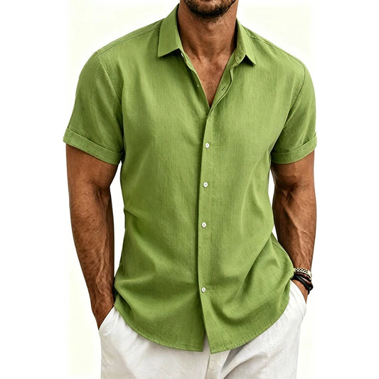 Monaco – Camisa Casual de Algodón en color Verde — Noembre