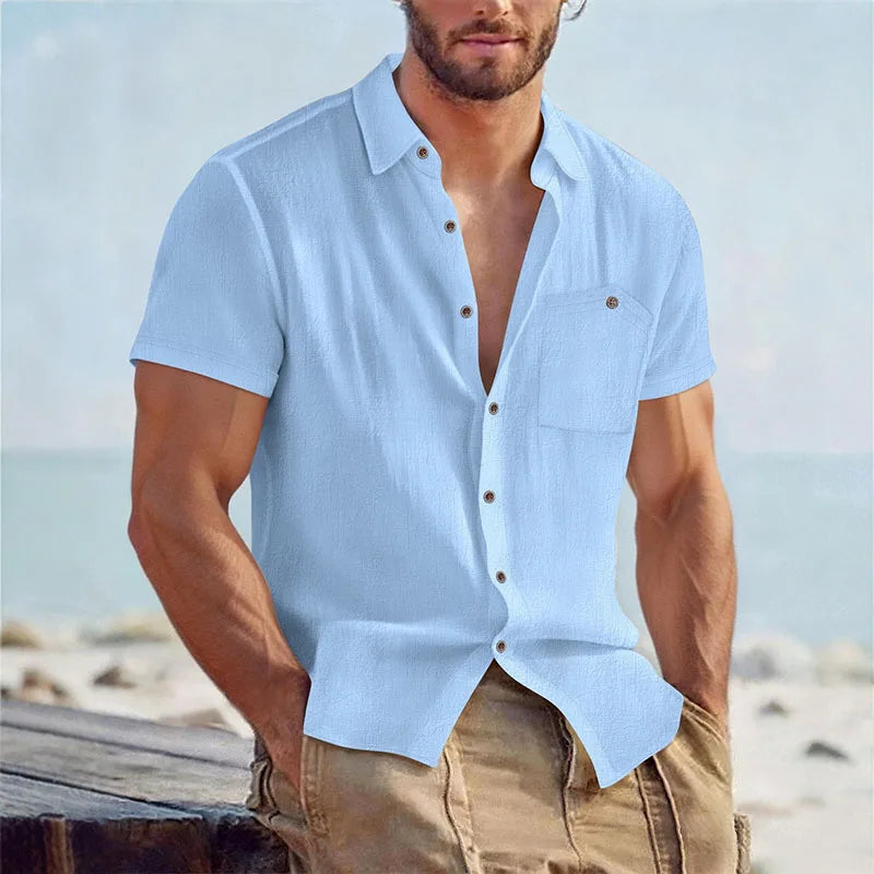 CAMISA TEXTURIZADA AREN en color Khaki — Noembre