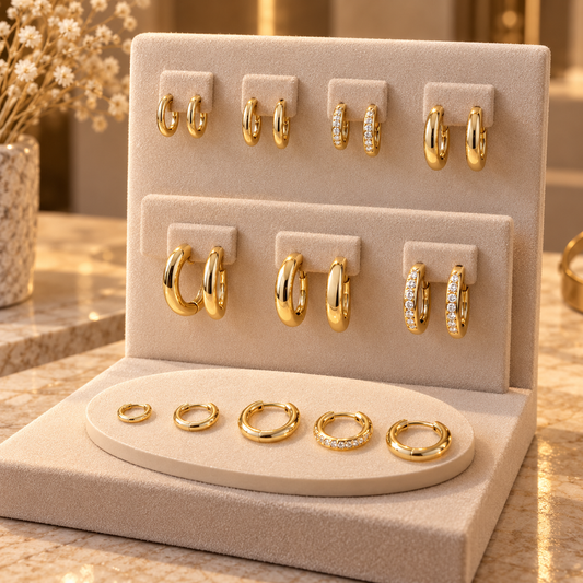 SET DE PENDIENTES DE ARO KAIA DORADOS en color Oro — Noembre