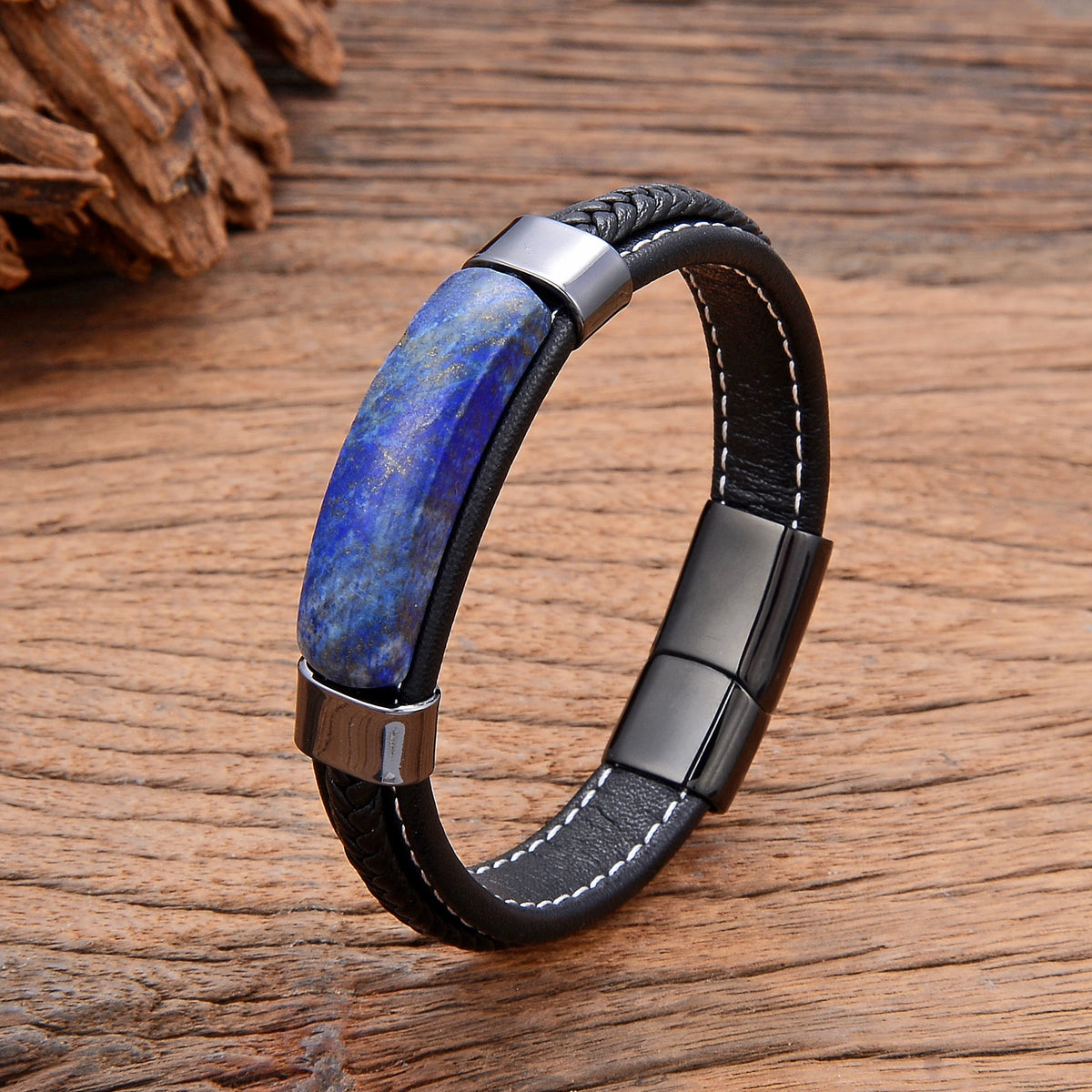 Obsidian™ – Pulsera de Piedra & Acero