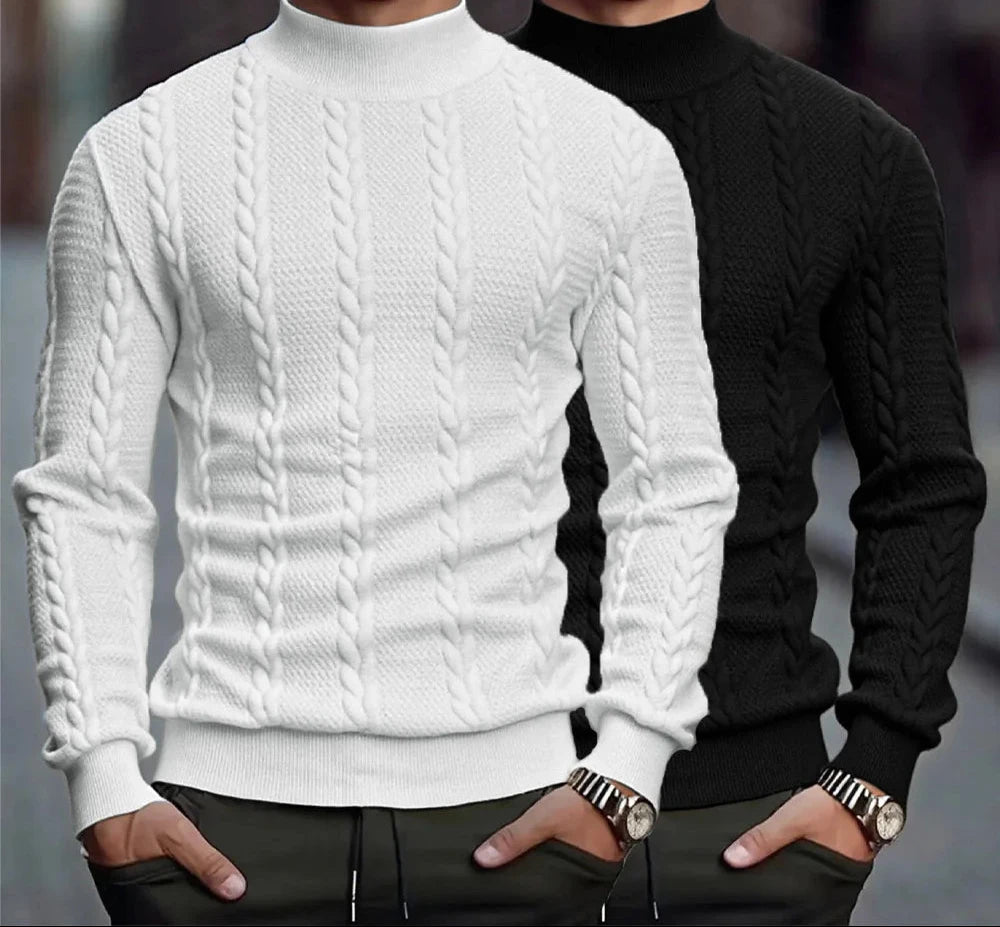 Milano Knit – Jersey de Cuello Alto en color Khaki — Noembre