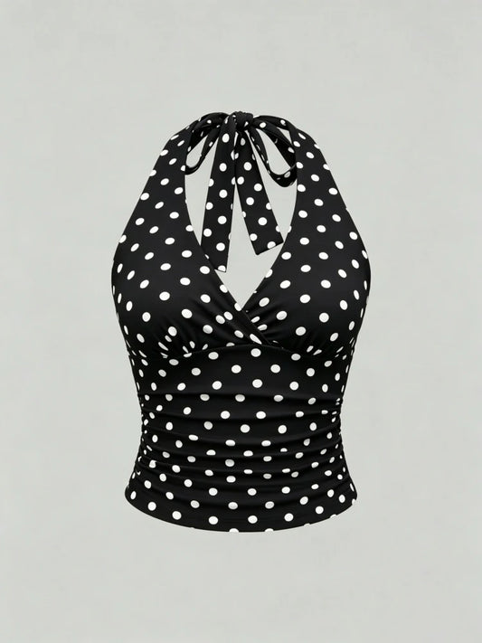 TOP CORTO ZURI LEOPARDO en color Blanco-Negro — Noembre
