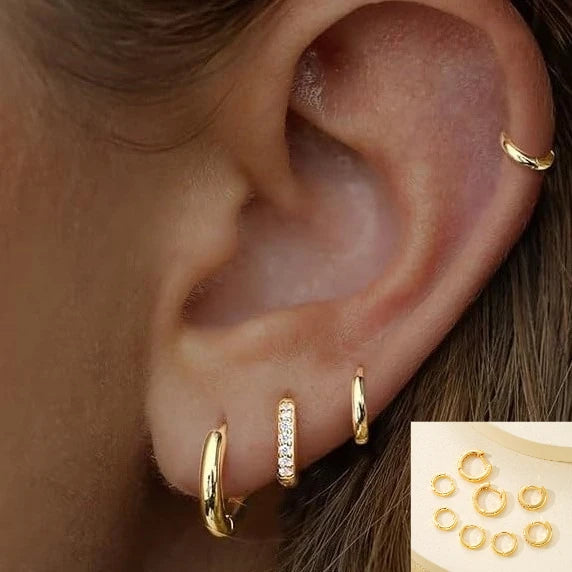 SET DE PENDIENTES DE ARO KAIA DORADOS