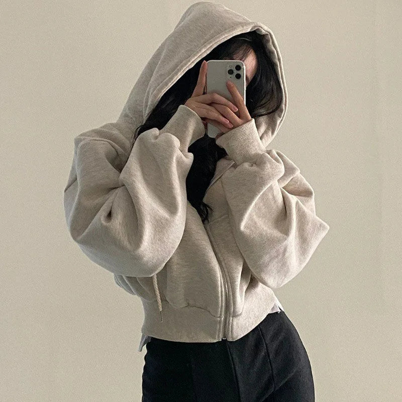 SUDADERA CORTA LYRA CON CREMALLERA