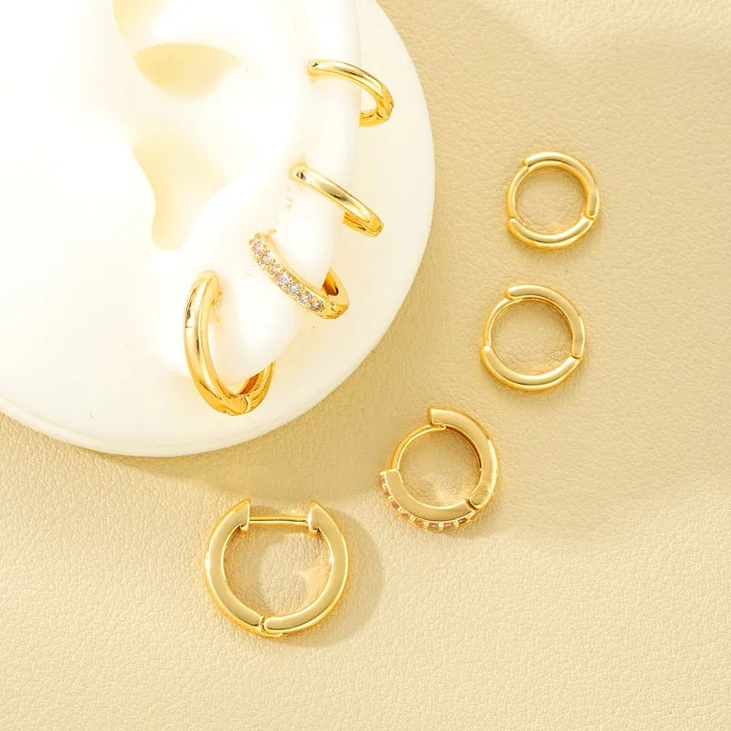 SET DE PENDIENTES DE ARO KAIA DORADOS