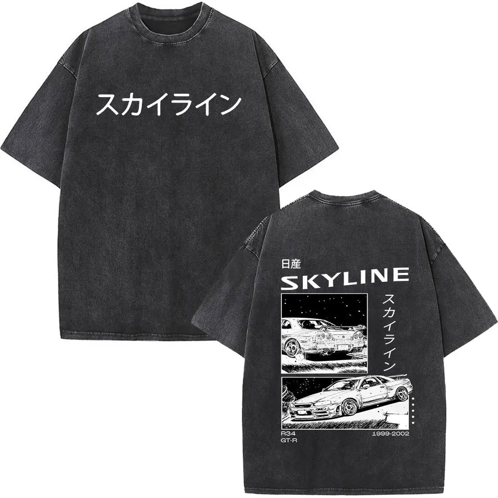 Retro Graphic – Camiseta Vintage Oversize en color Q05162-Negro — Noembre