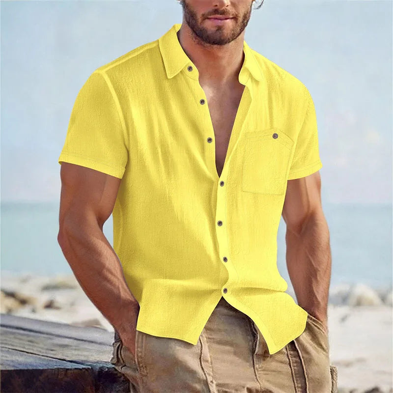 CAMISA TEXTURIZADA AREN en color Khaki — Noembre